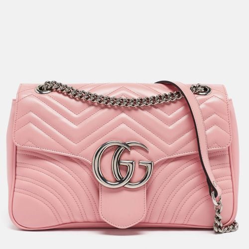 Gucci Pink Matelassé Leather Medium GG Marmont Shoulder Bag - Gucci - Modalova