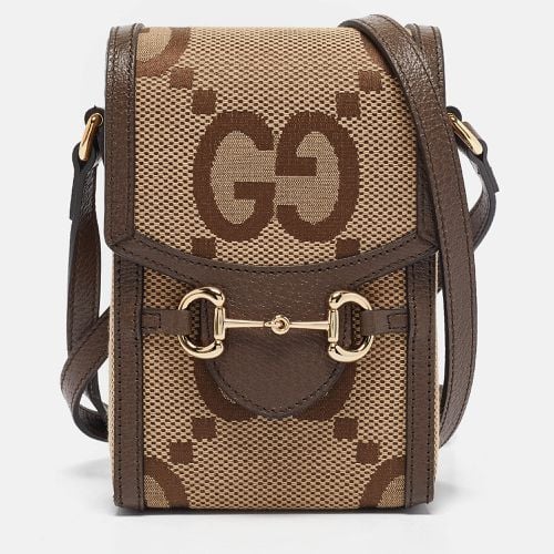 Gucci Beige/Ebony Jumbo GG Canvas Mini Horsebit 1955 Crossbody Bag - Gucci - Modalova