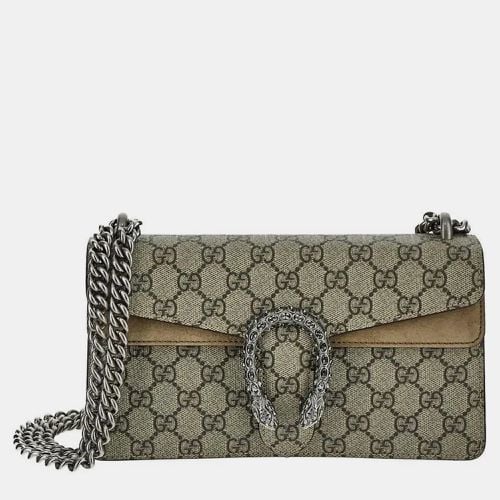 Gucci Beige Canvas and Suede Dionysus GG Small Shoulder Bag - Gucci - Modalova