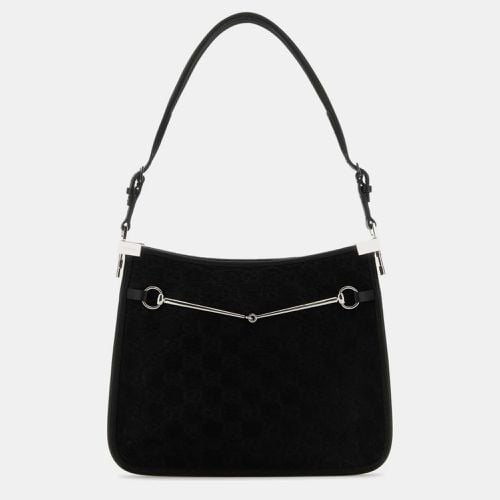 Gucci Black GG Calf Hair Small Horsebit Hobo Bag - Gucci - Modalova