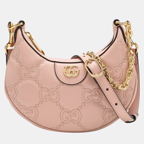 Gucci Pink Leather Quilted GG Mini Hobo Bag - Gucci - Modalova