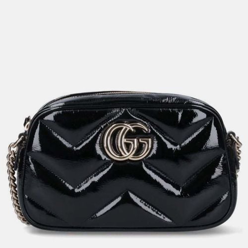 Gucci Black Leather GG Marmont small shoulder bag - Gucci - Modalova