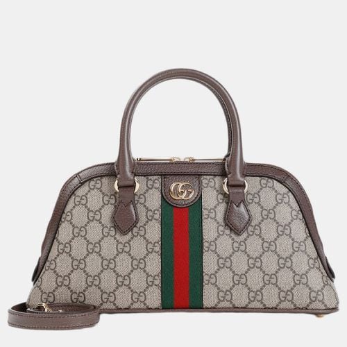 Gucci Brown GG Canvas Top Handle Ophidia Handbag - Gucci - Modalova