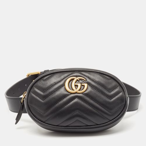 Gucci Black Matelassé Leather Mini GG Marmont Belt Bag - Gucci - Modalova