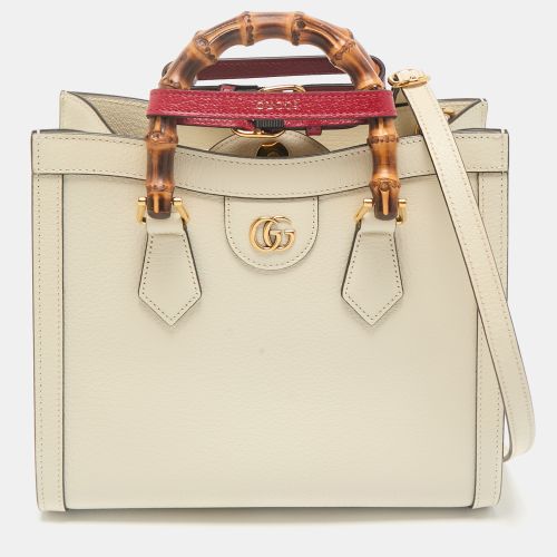 Gucci Off White Leather Small Bamboo Diana Tote - Gucci - Modalova