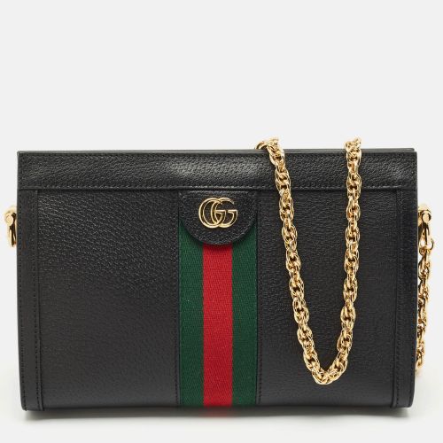 Gucci Black Leather GG Web Detail Ophidia Small Chain Shoulder Bag - Gucci - Modalova