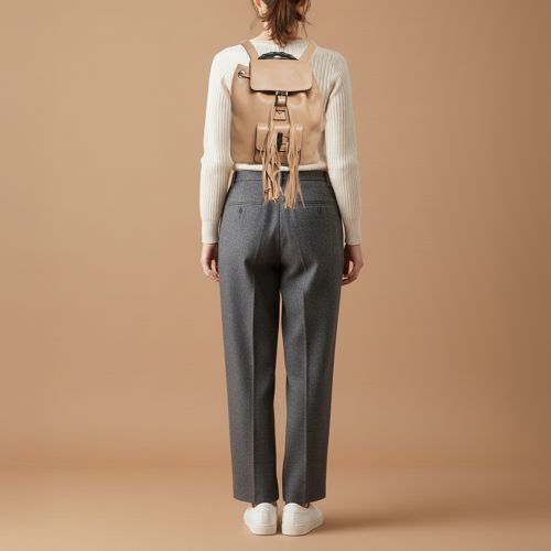 Bamboo Tassel Leather Drawstring Backpack - Gucci - Modalova