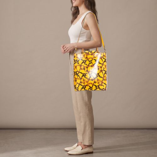 Gucci Diana Yellow Python Tote - Gucci - Modalova