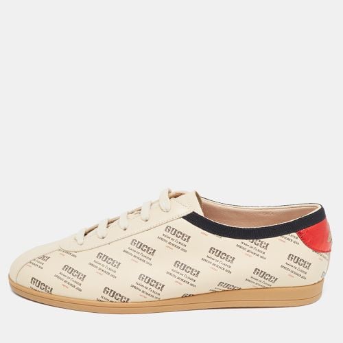 Gucci Beige Invite Print Leather Falacer Sneakers Size 40 - Gucci - Modalova