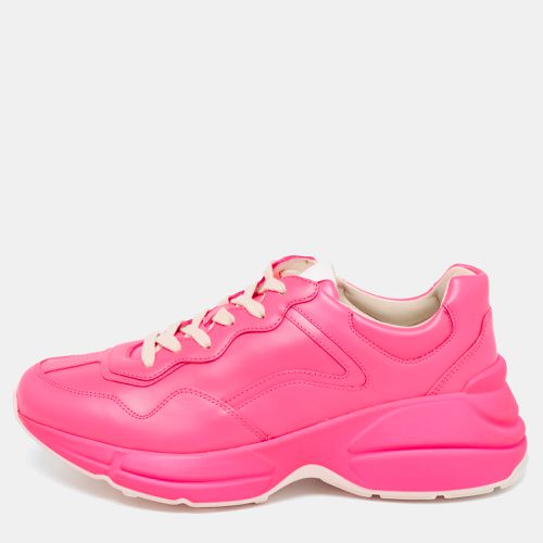 Gucci Neon Pink Leather Rhyton Sneakers Size 39 - Gucci - Modalova