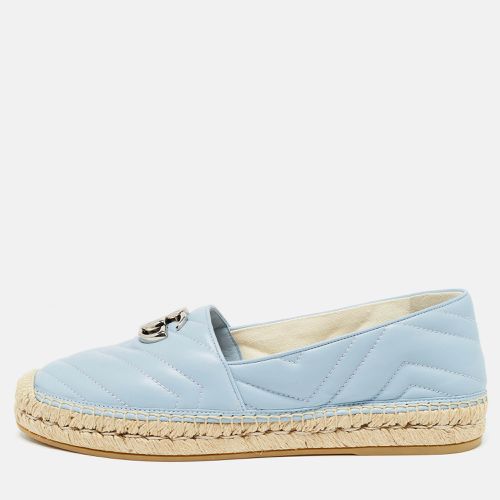 Gucci Blue Matelassé Leather GG Marmont Espadrille Flats Size 40.5 - Gucci - Modalova