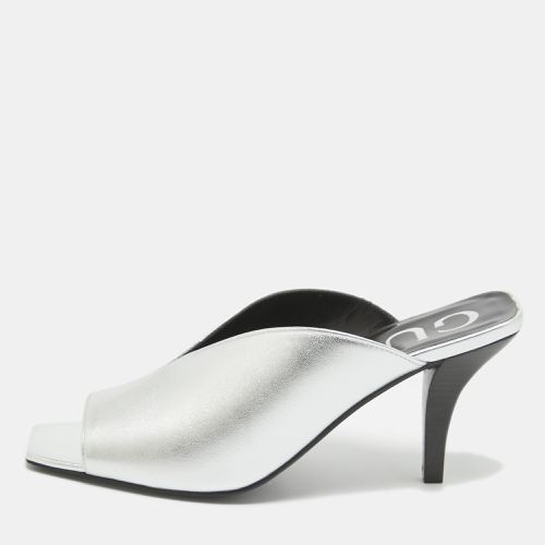 Gucci Silver Leather V Shape Mules Size 35.5 - Gucci - Modalova