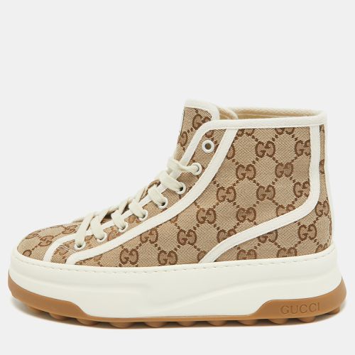 Gucci Beige GG Canvas Tennis 1977 High Top Sneakers Size 38.5 - Gucci - Modalova