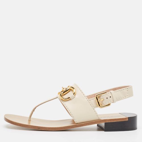 Gucci Cream Leather Horsebit Thong Sandals Size 39 - Gucci - Modalova