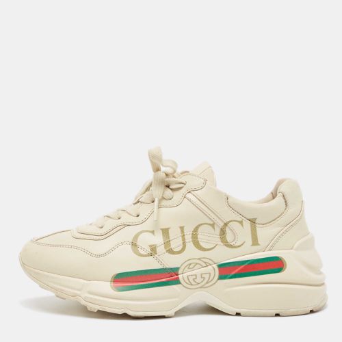 Gucci Cream Leather Vintage Logo Rhyton Sneakers Size 36.5 - Gucci - Modalova