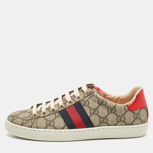 Gucci Beige/Brown GG Supreme Canvas Ace Sneakers Size 36.5 - Gucci - Modalova