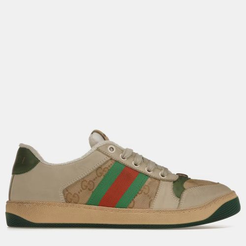 Butter/Green Leather Screener Sneaker EU 38 - Gucci - Modalova