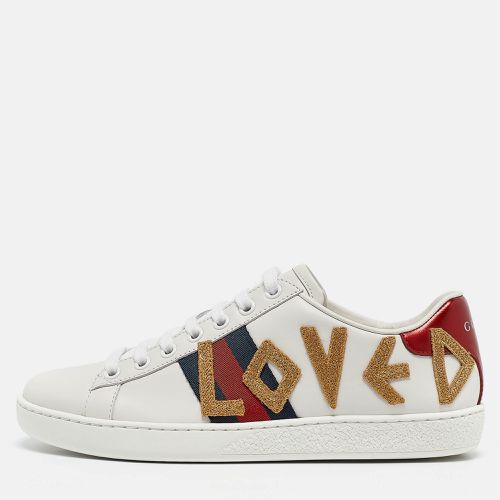 Gucci White Leather Ace Loved Lace Up Sneakers Size 36 - Gucci - Modalova