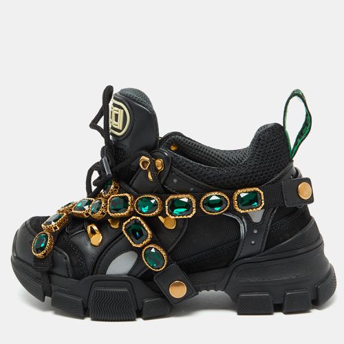 Mesh and Leather Flashtrek Reflective Removable Crystals Sneakers Size 34 - Gucci - Modalova