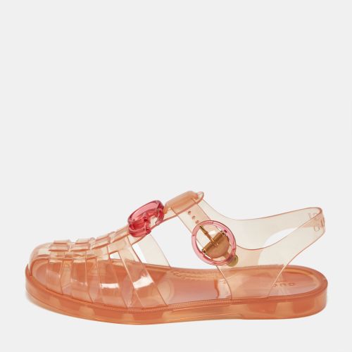 Gucci Orange Glossy Jelly GG Marmont Flat Sandals Size 35 - Gucci - Modalova