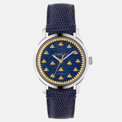 G-Timeless Lapiz & Gold Bee Motif Automatic Unisex Watch 42 mm - Gucci - Modalova