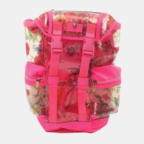 Gucci Pink/Transparent PVC Flora Techpack Backpack - Gucci - Modalova