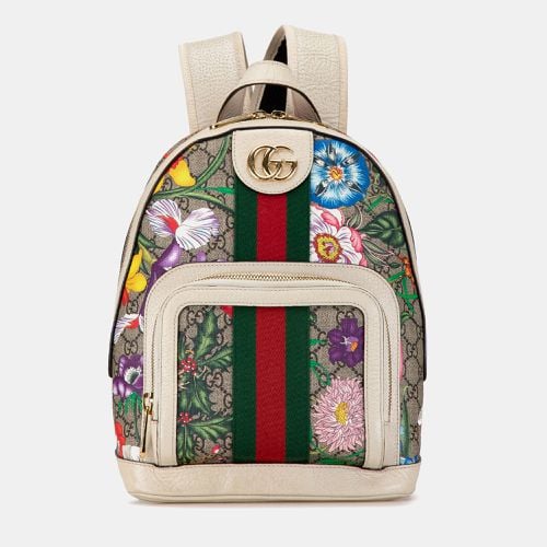 Gucci Multicolour GG Supreme Flora Ophidia Small Backpack - Gucci - Modalova