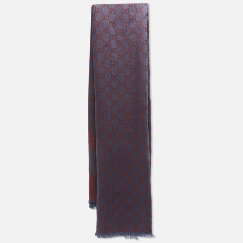 Red GG Web Wool Blend Square Scarf - Gucci - Modalova