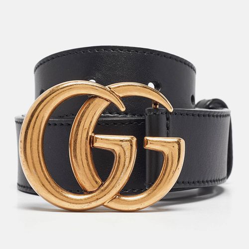 Gucci Black Leather GG Marmont Buckle Belt 80CM - Gucci - Modalova