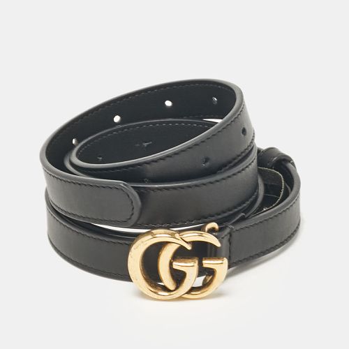 Gucci Black Leather GG Marmont Slim Belt 120 CM - Gucci - Modalova