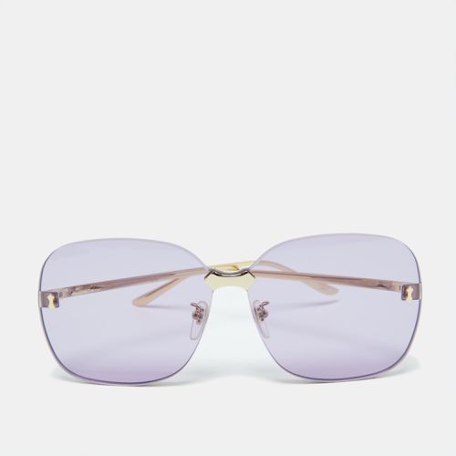 Gucci Gold Tone/Purple GG0355S Oversized Rimless Sunglasses - Gucci - Modalova