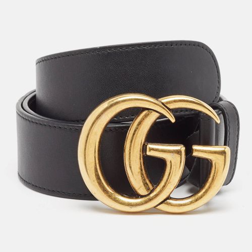 Gucci Black Leather GG Marmont Buckle Belt 75CM - Gucci - Modalova