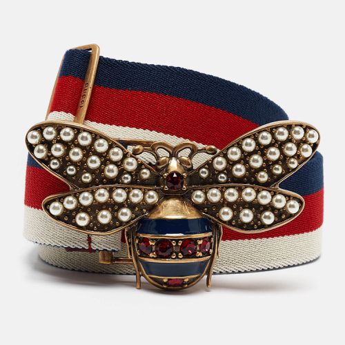 Gucci Tricolor Web Canvas Queen Margaret Bee Belt 80CM - Gucci - Modalova