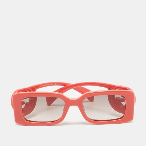 Gucci Coral Orange Gradient GG1325SInterlocking G Rectangular Sunglasses - Gucci - Modalova