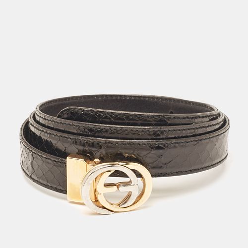 Gucci Black Python Vintage Interlocking G Buckle Belt 90 CM - Gucci - Modalova