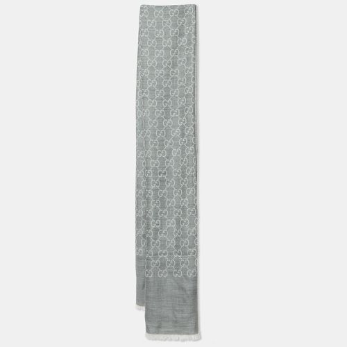 Gucci Grey GG Guccissima Wool Blend Shawl - Gucci - Modalova