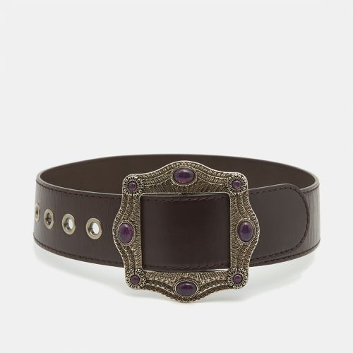 Gucci Dark Brown Leather Embellished Buckle Belt 65CM - Gucci - Modalova