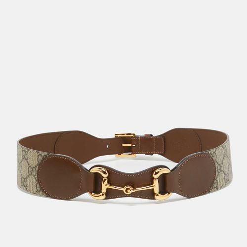 Gucci Brown/Beige GG Supreme Canvas and Leather Horsebit Belt 75CM - Gucci - Modalova