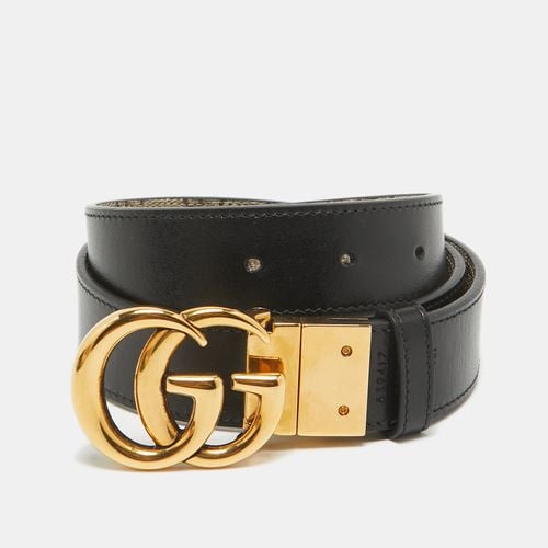 Gucci Beige/Black GG Supreme Canvas and Leather GG Marmont Reversible Belt 75CM - Gucci - Modalova