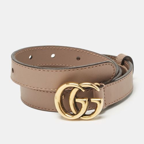 Gucci Beige Leather GG Marmont Slim Belt 75CM - Gucci - Modalova