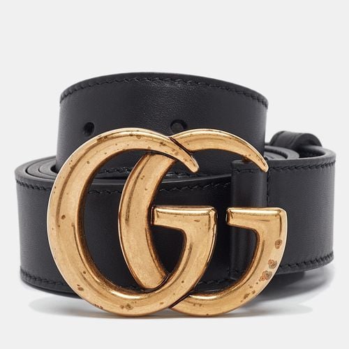 Gucci Black Leather GG Marmont Buckle Belt 85CM - Gucci - Modalova