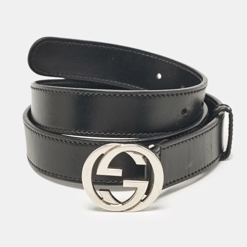 Gucci Black Leather Interlocking G Buckle Belt 90CM - Gucci - Modalova