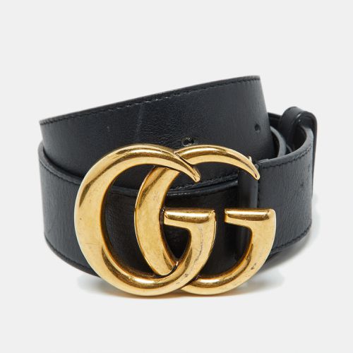 Gucci Black Leather GG Marmont Buckle Belt 80CM - Gucci - Modalova