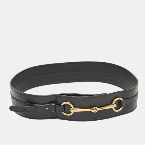 Leather Horsebit Wide Waist Belt 95CM - Gucci - Modalova