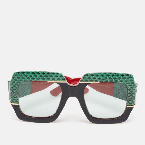 Gucci Green/Black Snakeskin GG0484S Interlocking G Oversized Sunglasses - Gucci - Modalova