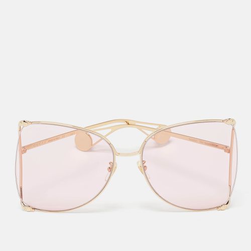 Gucci Pink GG0252S Pearl Embellished Oversized Sunglasses - Gucci - Modalova