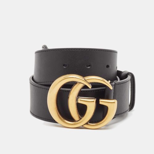 Gucci Black Leather GG Marmont Buckle Belt 70CM - Gucci - Modalova