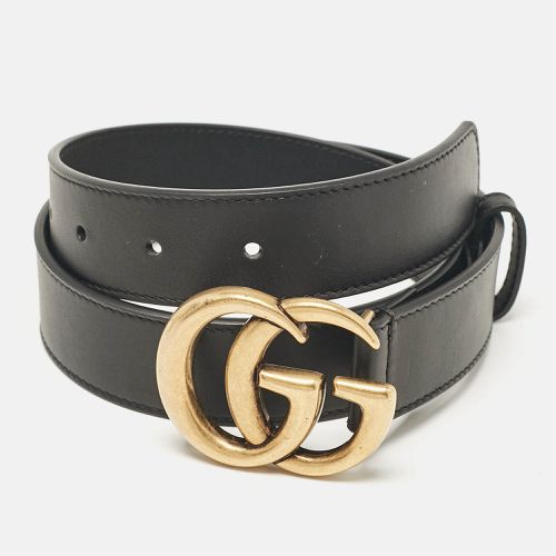 Gucci Black Leather GG Marmont Buckle Belt 70CM - Gucci - Modalova