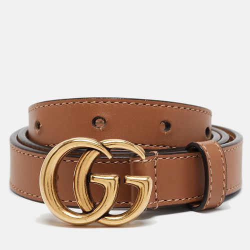 Gucci Brown Leather GG Marmont Waist Belt 85 CM - Gucci - Modalova