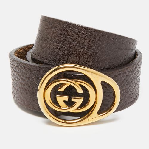 Gucci Dark Brown Leather Double G Buckle Belt 85CM - Gucci - Modalova